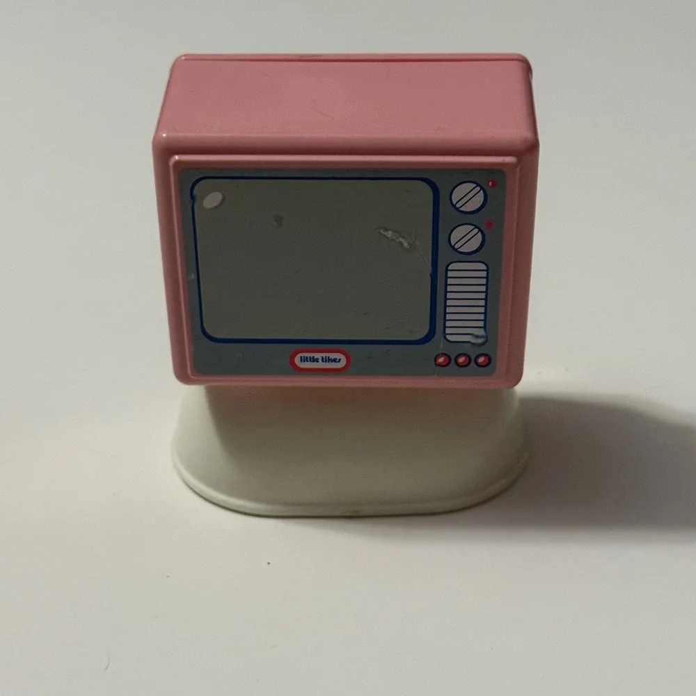 Vintage‎ Little Tikes Pink Television Toy Dollhouse Grand Mansion TV Accessory
